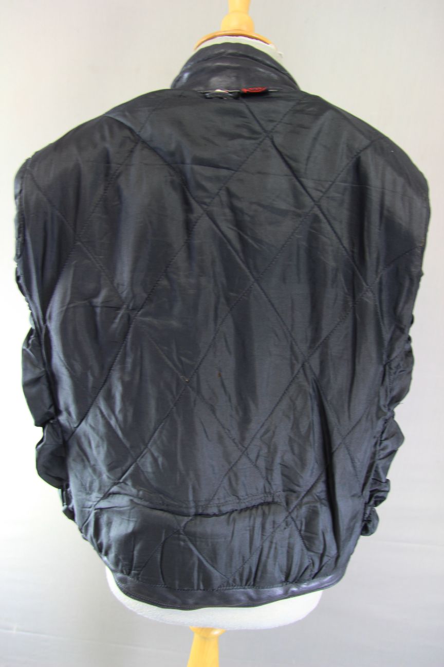 LADIES VINTAGE KETT CLASSIC BLACK COWHIDE LEATHER BIKER JACKET: SIZE 14