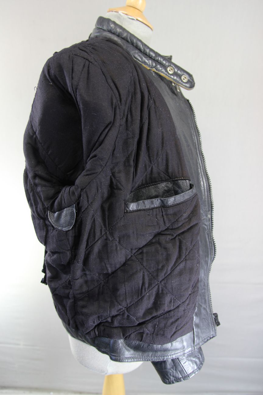 DYNAMIC LEATHERS CLASSIC BLACK COWHIDE BIKER JACKET 36-38 INCH