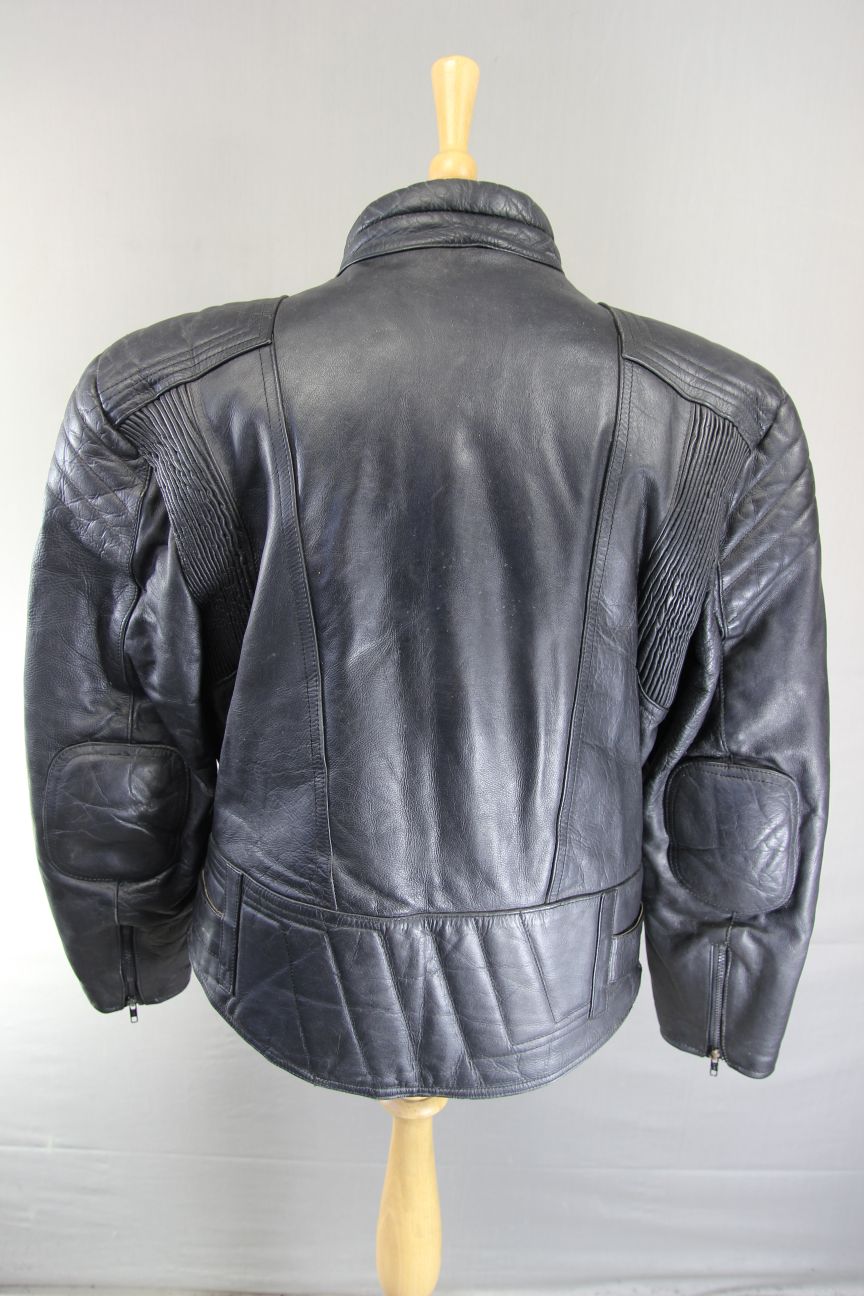 APACHE LEATHERS THINSULATE 3M THERMAL LINED CLASSIC BLACK BIKER JACKET 44-46 IN