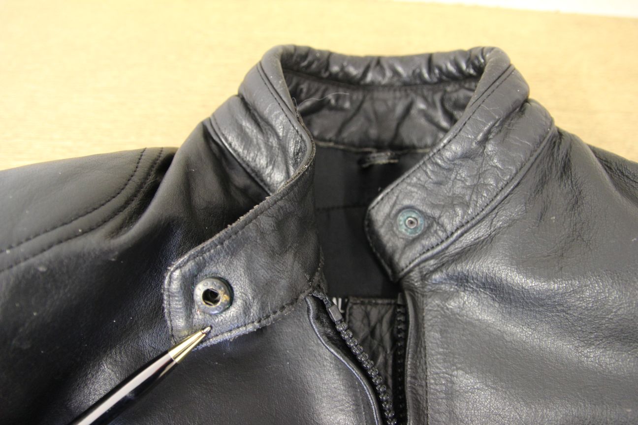 ASHMAN BLACK COWHIDE LEATHER BIKER JACKET + BACK & SHOULDER PROTECTORS: SIZE 18