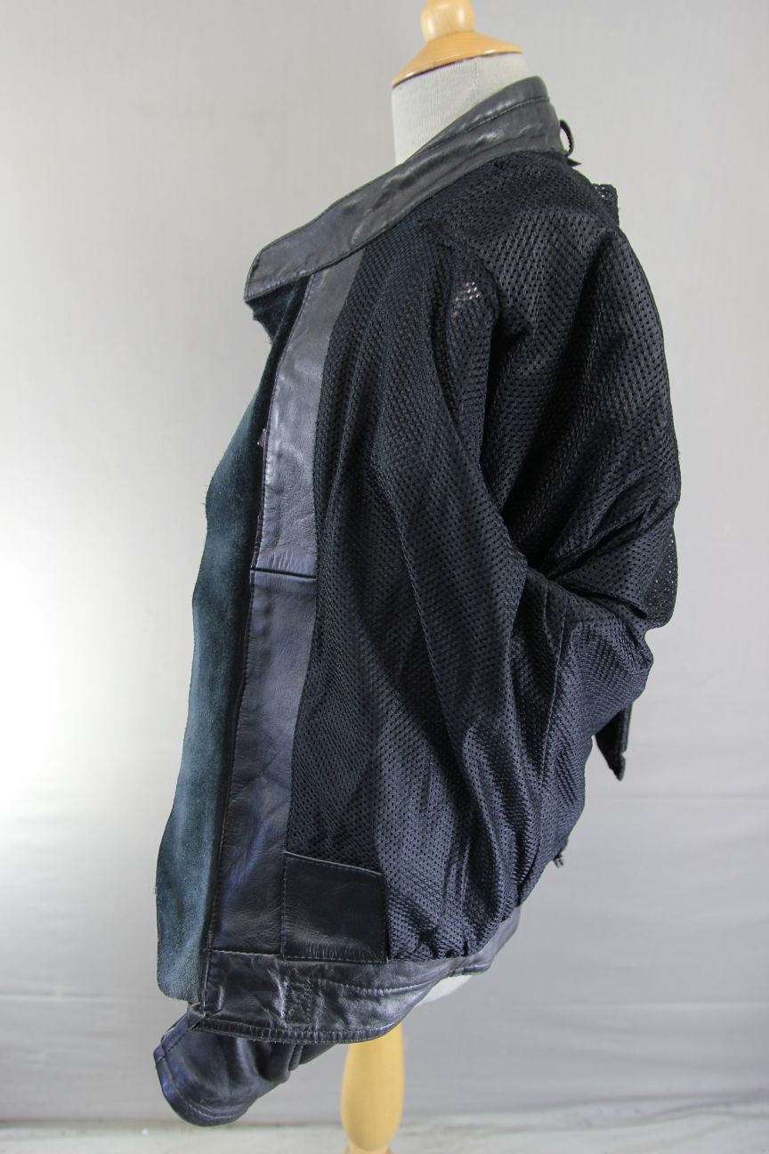 BRITISH DESIGNED RHINO BLACK COWHIDE LEATHER BIKER JACKET + PROTECTORS 40-42 IN