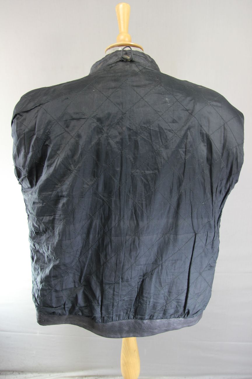 CLASSIC BLACK LEATHER BIKER JACKET 40 INCH/MEDIUM