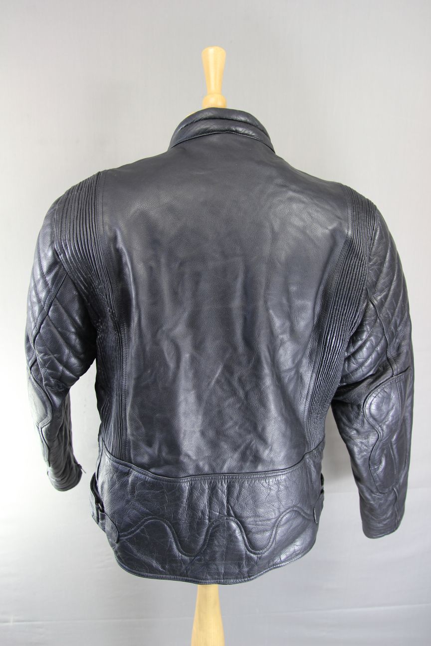 GB MARKETING PREMIER CLASSIC BLACK LEATHER BIKER JACKET 42-44 INCH CHEST
