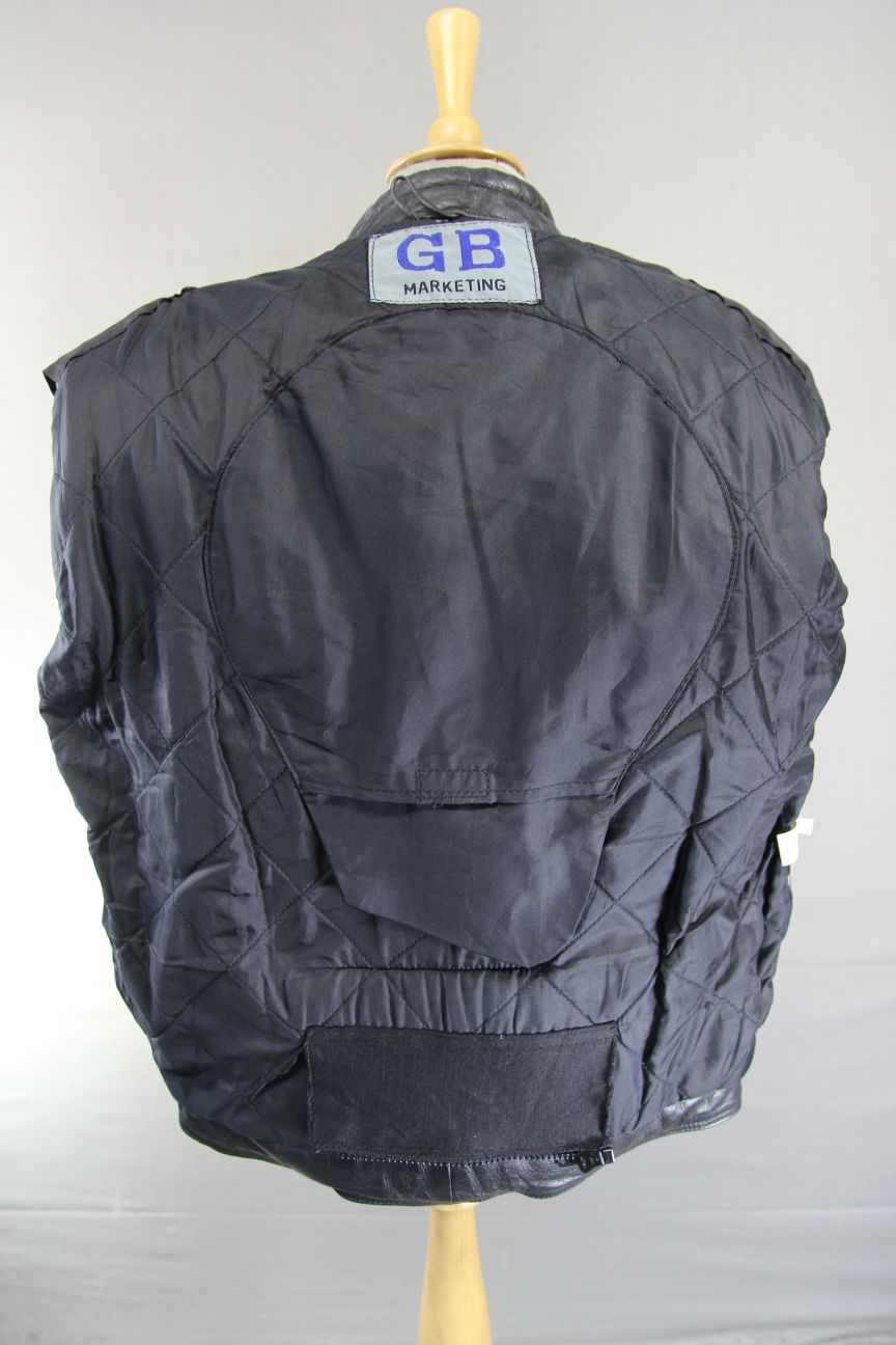 GB MARKETING PREMIER CLASSIC BLACK LEATHER BIKER JACKET 42-44 INCH CHEST