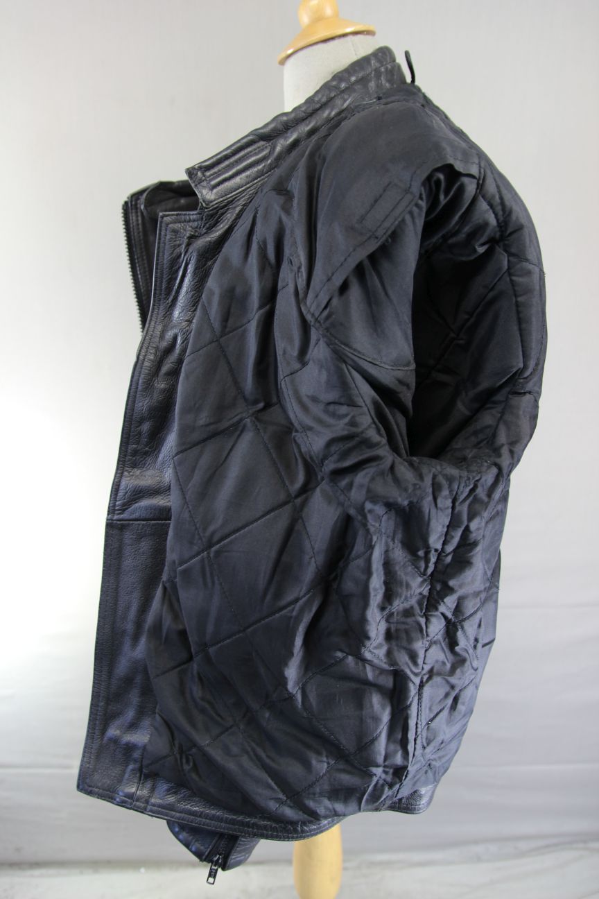 GB MARKETING PREMIER CLASSIC BLACK LEATHER BIKER JACKET 42-44 INCH CHEST