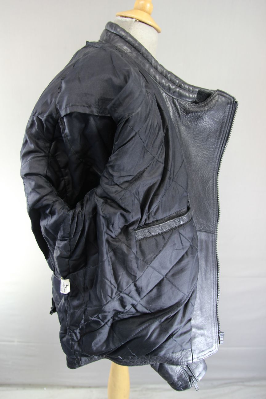 GB MARKETING PREMIER CLASSIC BLACK LEATHER BIKER JACKET 42-44 INCH CHEST