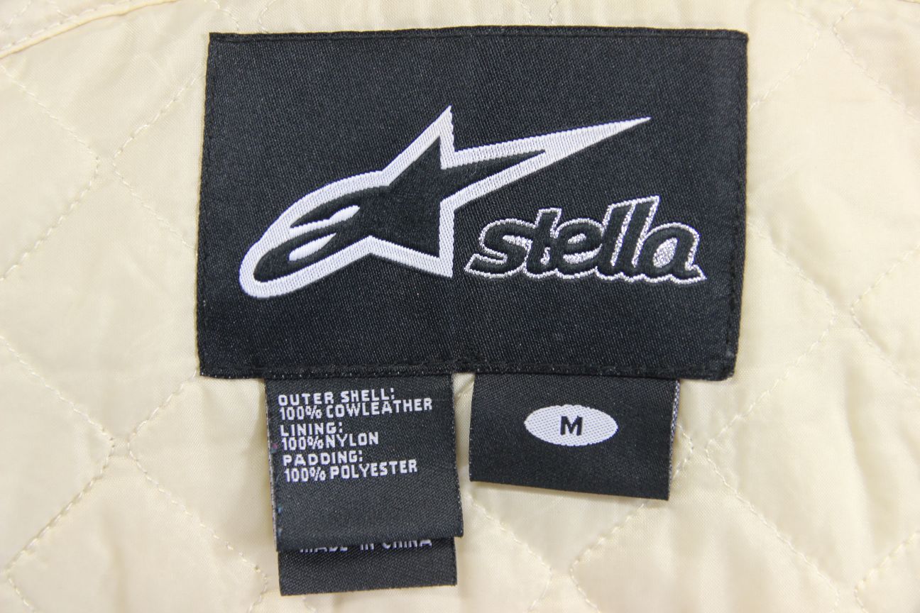 ALPINESTARS STELLA PINK LEATHER BIKER JACKET: SIZE 10/MEDIUM/32-34 INCH CHEST