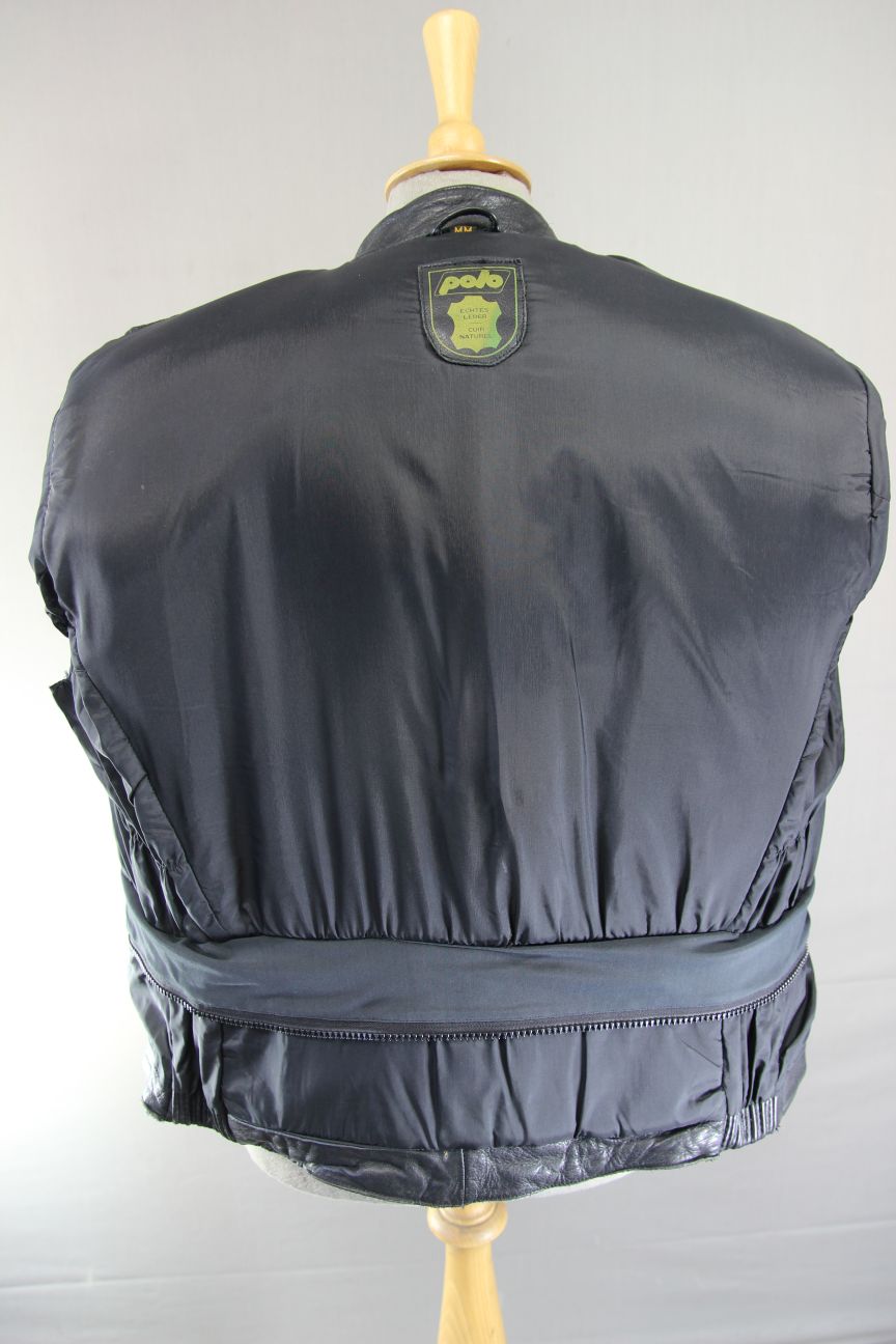 CLASSIC POLO BLACK LEATHER BIKER JACKET 38-40 INCH/MEDIUM