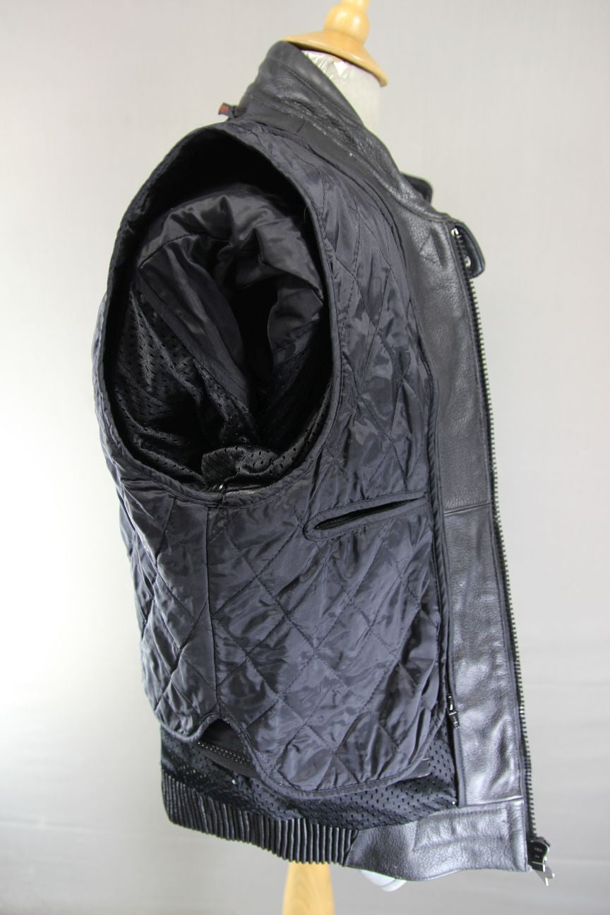 SWIFT INNOVATION LEATHER BIKER JACKET WITH THERMAL LINING 42-44 INCH/LARGE