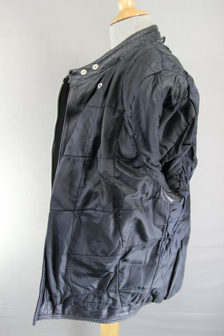JT'S CLASSIC BLACK COWHIDE LEATHER BIKER JACKET 38-40 INCH CHEST
