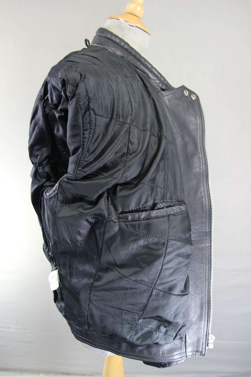 JT'S CLASSIC BLACK COWHIDE LEATHER BIKER JACKET 38-40 INCH CHEST