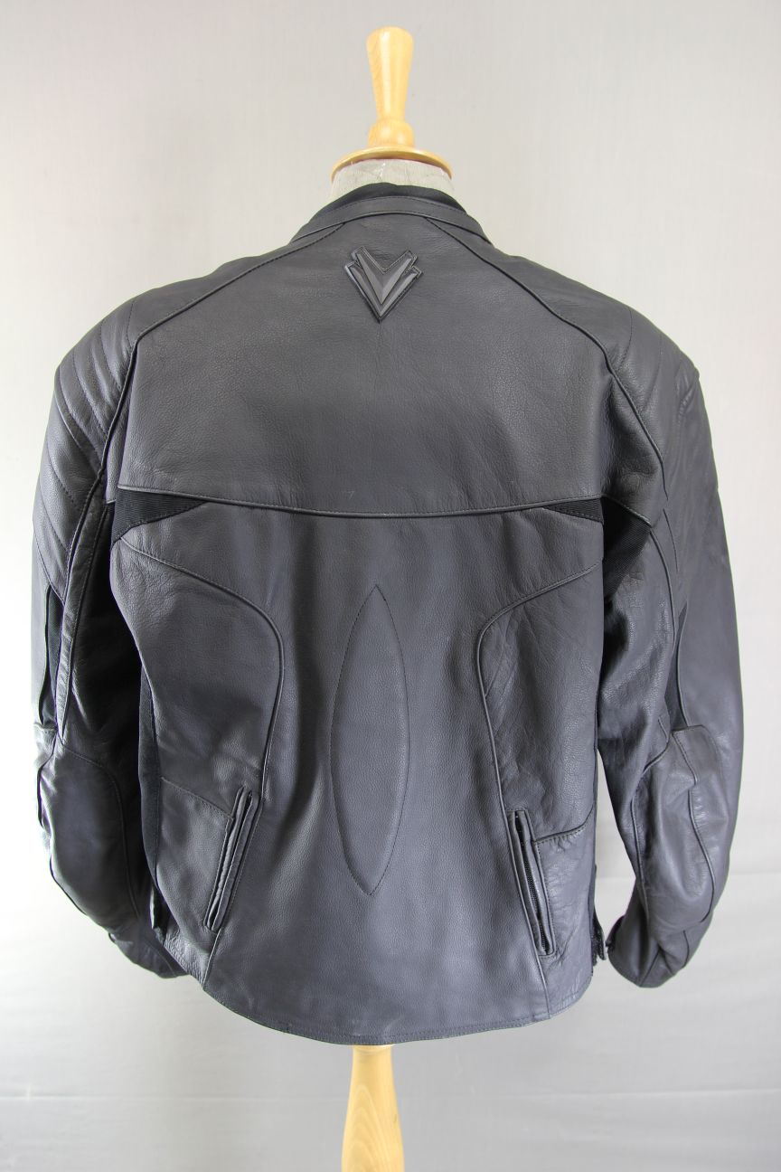 FRANK THOMAS FTL 286 CLASSIC BLACK LEATHER & TEXTILE BIKER JACKET 46 INCH/XL