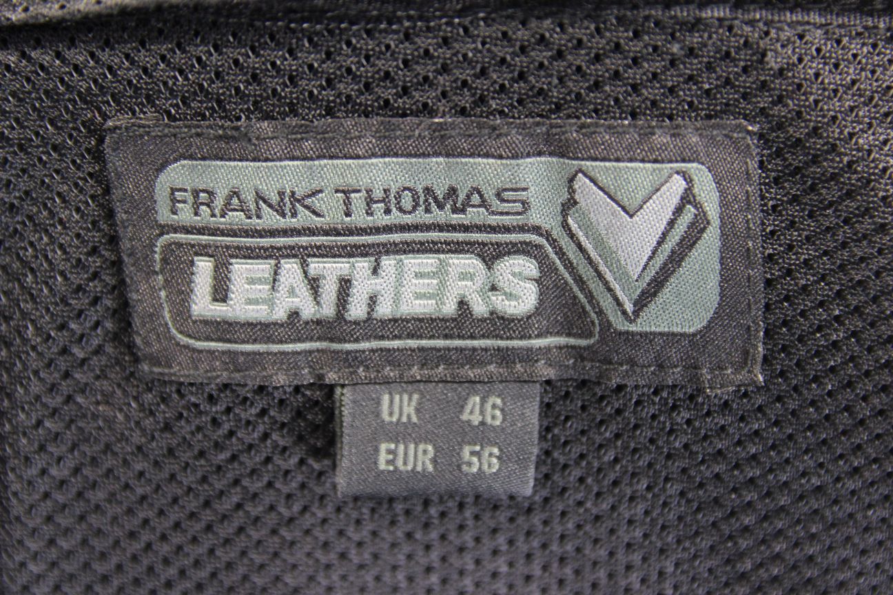 FRANK THOMAS FTL 286 CLASSIC BLACK LEATHER & TEXTILE BIKER JACKET 46 INCH/XL