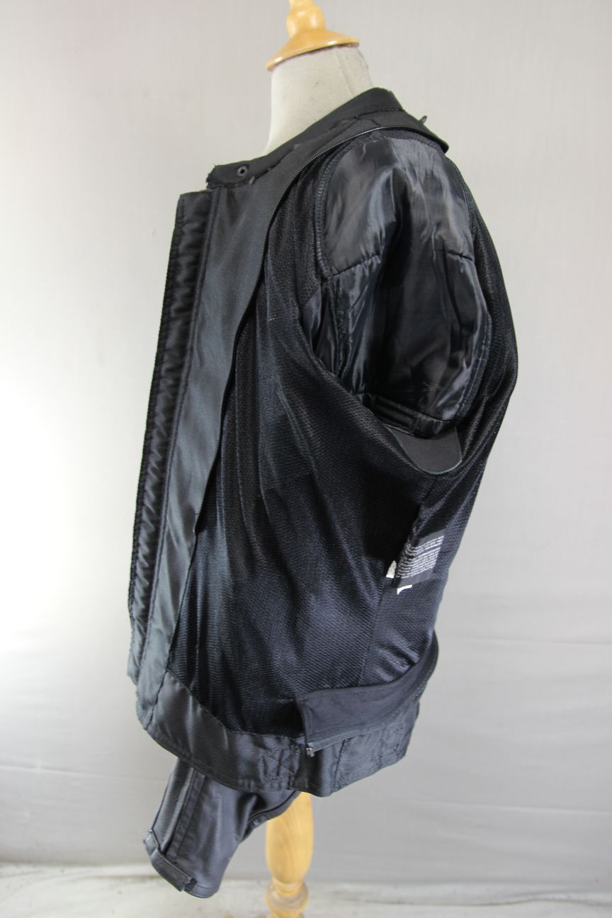 FRANK THOMAS FTL 286 CLASSIC BLACK LEATHER & TEXTILE BIKER JACKET 46 INCH/XL