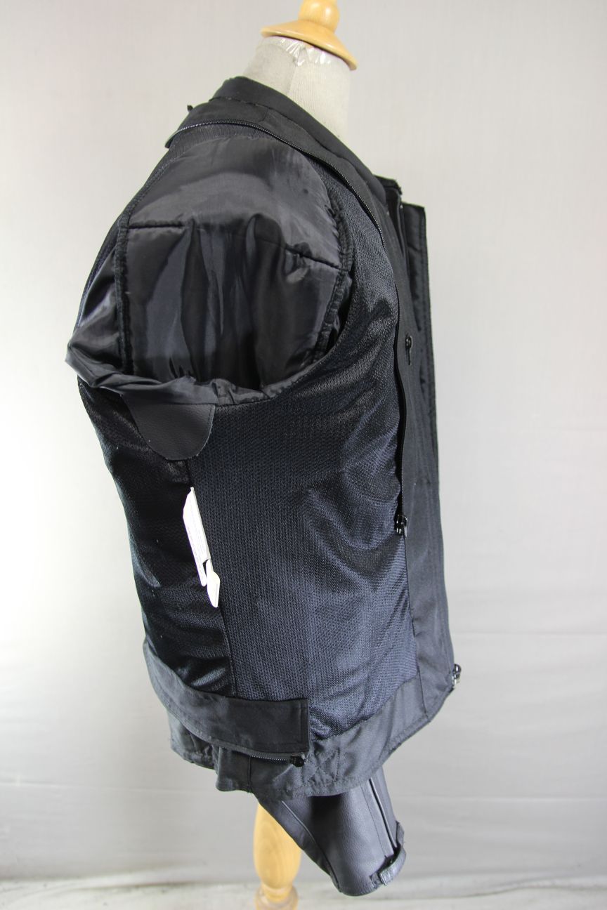FRANK THOMAS FTL 286 CLASSIC BLACK LEATHER & TEXTILE BIKER JACKET 46 INCH/XL