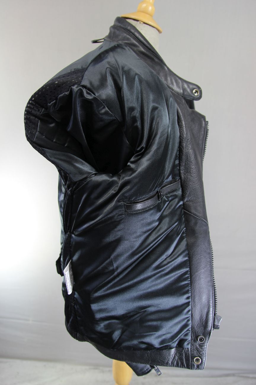 CLASSIC SPORTEX MAXX BLACK LEATHER BIKER JACKET 40 INCHES