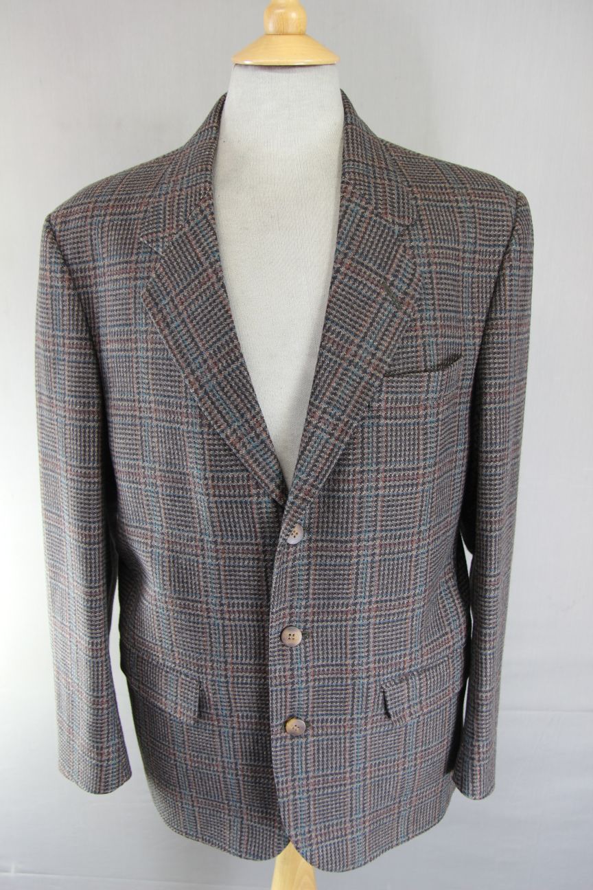 1880 CLUB CLASSIC CHECKED BROWN WOOL RICH BLEND TWEED JACKET 38 INCH