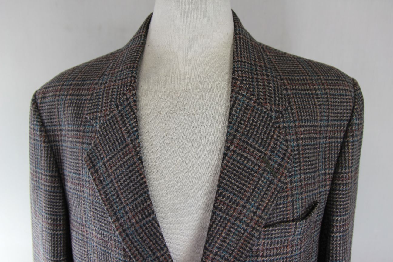 1880 CLUB CLASSIC CHECKED BROWN WOOL RICH BLEND TWEED JACKET 38 INCH