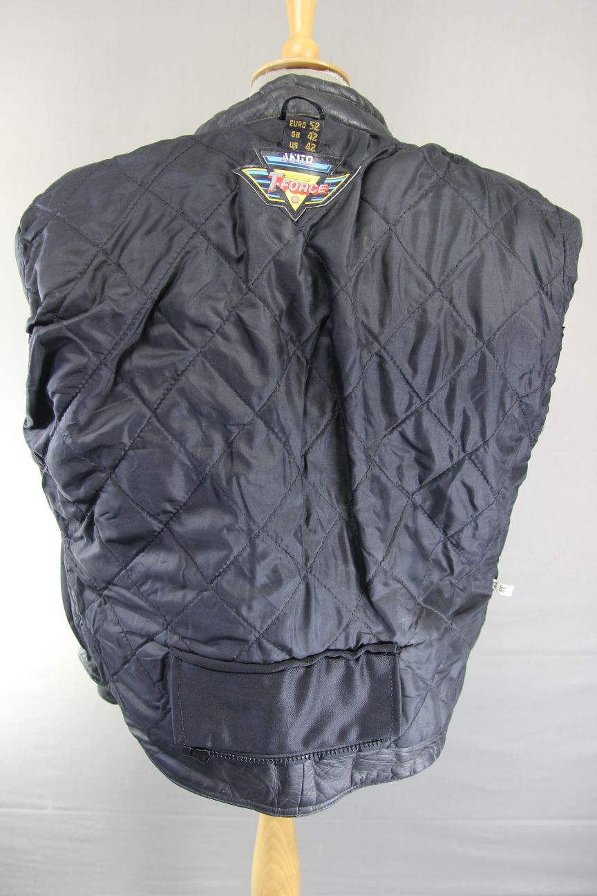 CLASSIC AKITO T-FORCE PLUS BLACK LEATHER BIKER JACKET 40-42 INCH CHEST