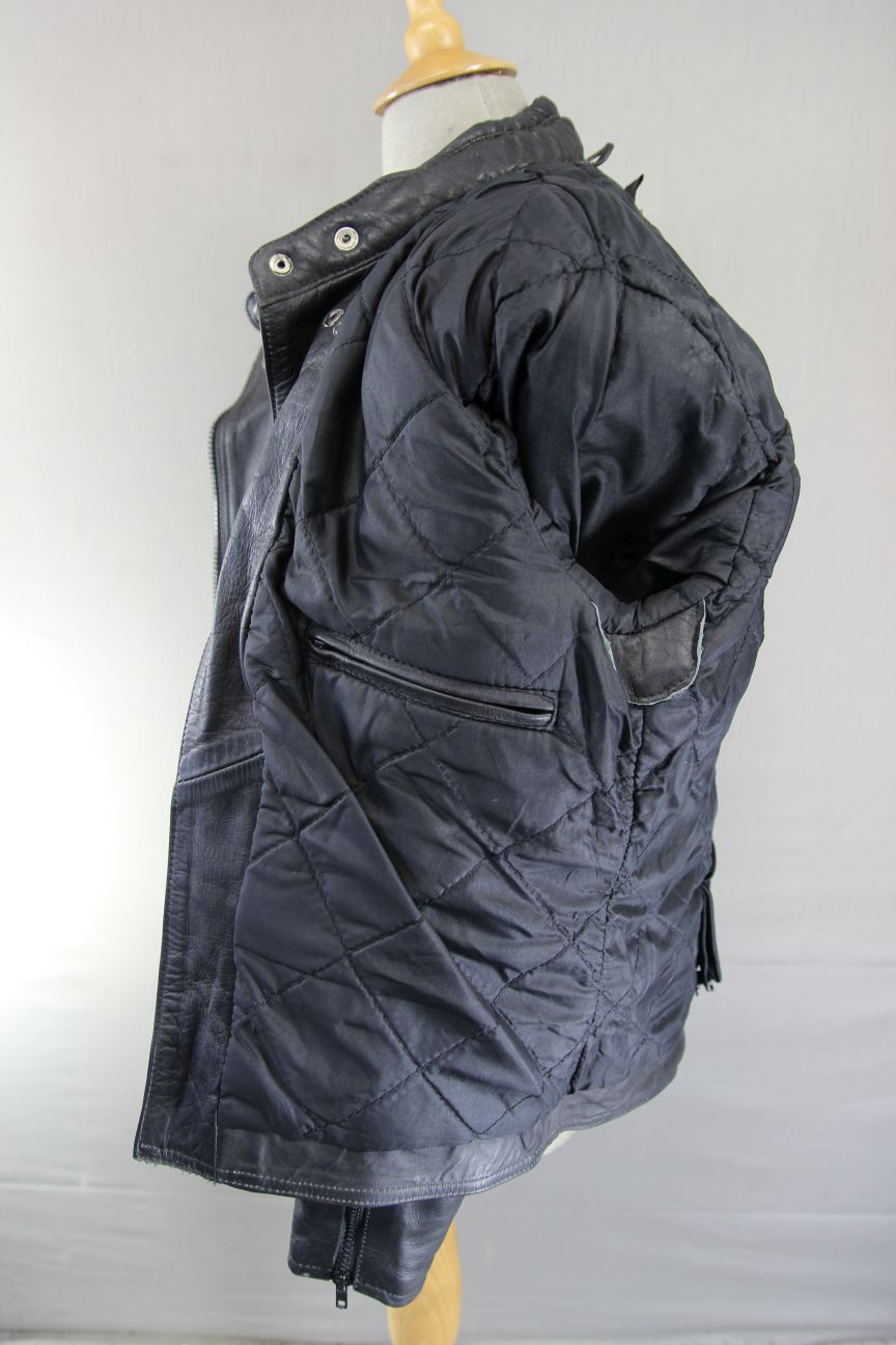 CLASSIC AKITO T-FORCE PLUS BLACK LEATHER BIKER JACKET 40-42 INCH CHEST