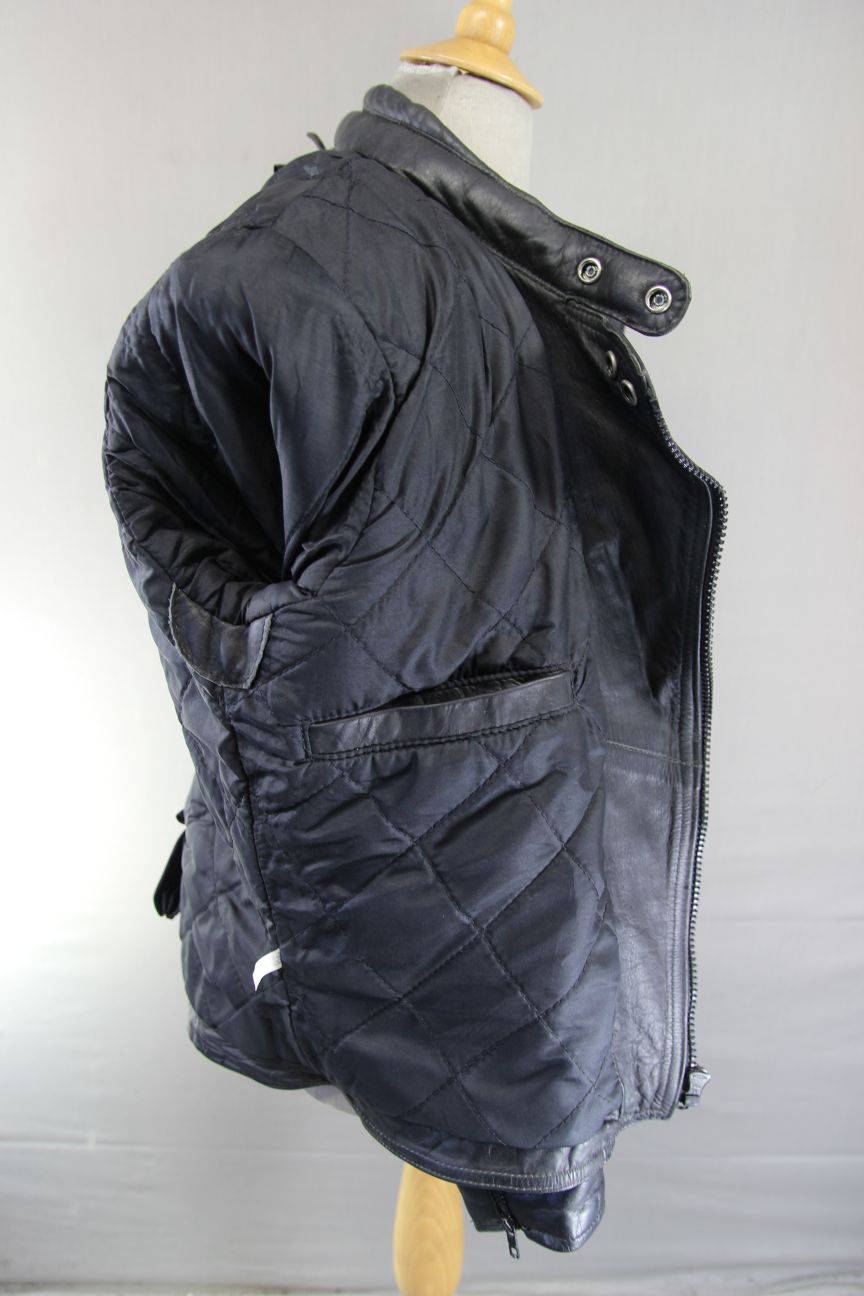 CLASSIC AKITO T-FORCE PLUS BLACK LEATHER BIKER JACKET 40-42 INCH CHEST