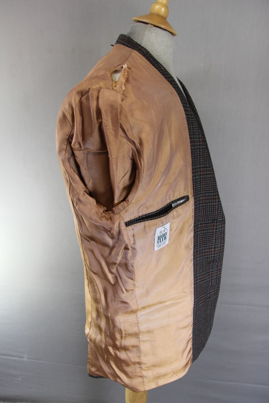 1880 CLUB CLASSIC CHECKED BROWN WOOL RICH BLEND TWEED JACKET 38 INCH