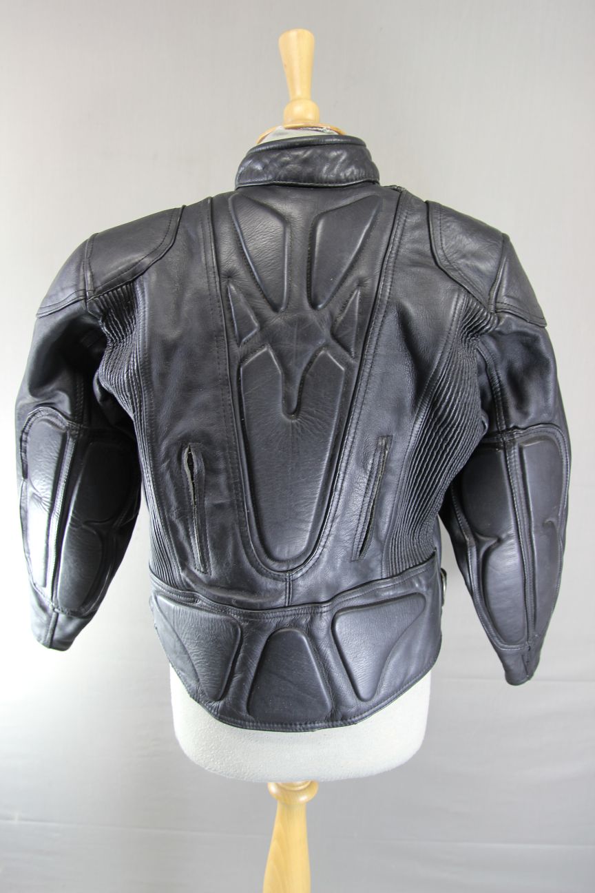 RHINO LADIES CLASSIC BLACK LEATHER BIKER JACKET: SIZE 14/36-38 INCH CHEST