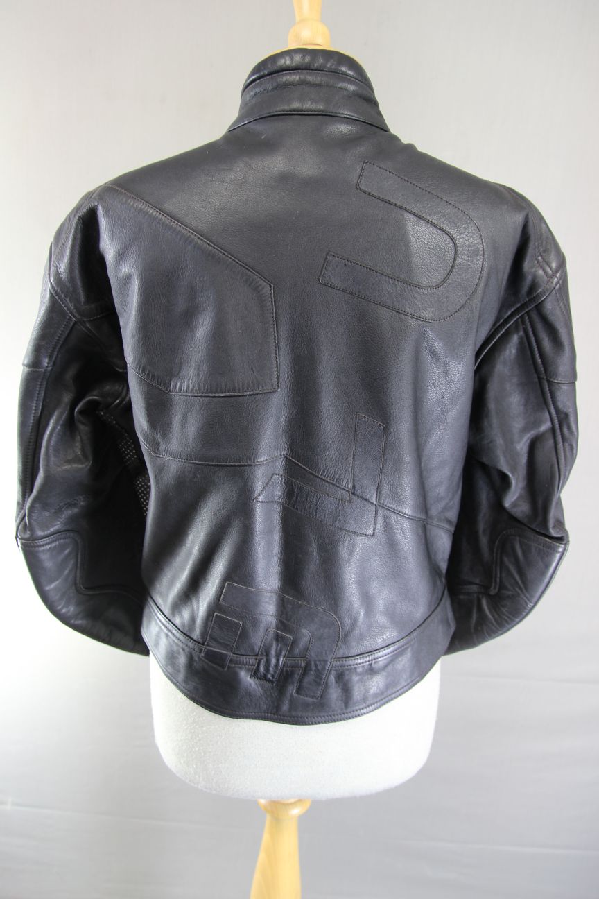 DAMEN EVO2 BLACK LEATHER BIKER JACKET 42 INCH