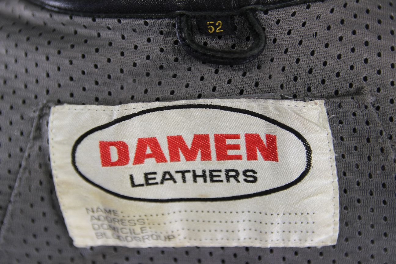 DAMEN EVO2 BLACK LEATHER BIKER JACKET 42 INCH