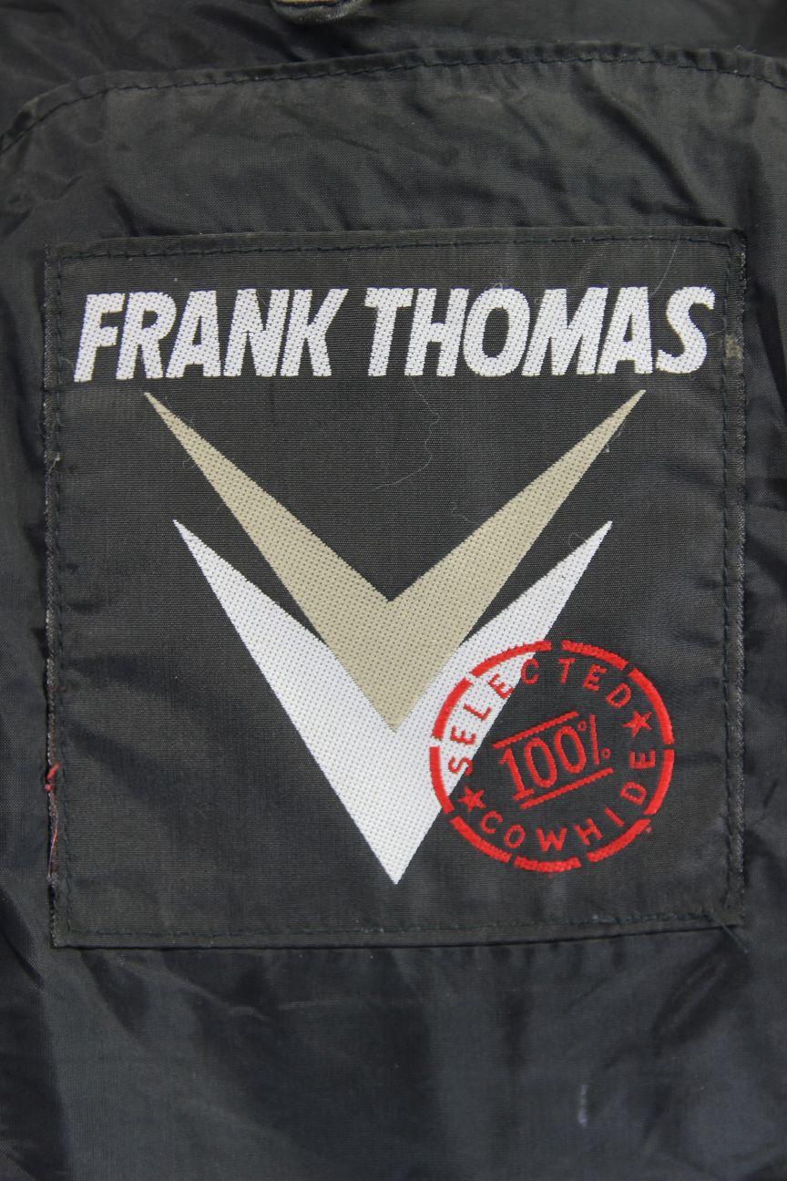 FRANK THOMAS COWHIDE LEATHER ARMASPORT BIKER JACKET WITH BACK PROTECTOR 40 INCH