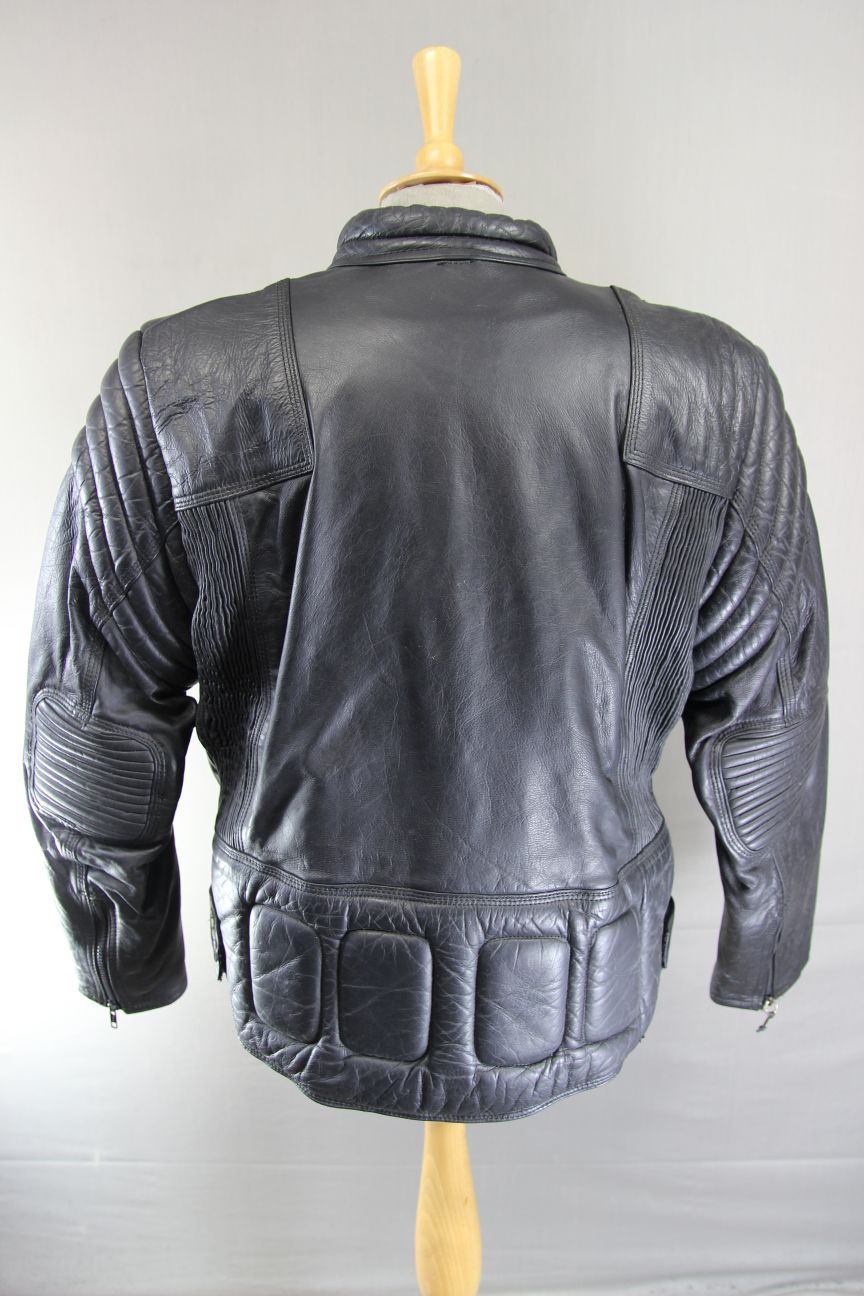 DYNAMIC LEATHER CLASSIC BLACK COWHIDE BIKER JACKET + THINSULATE 3M LINING 42-44"