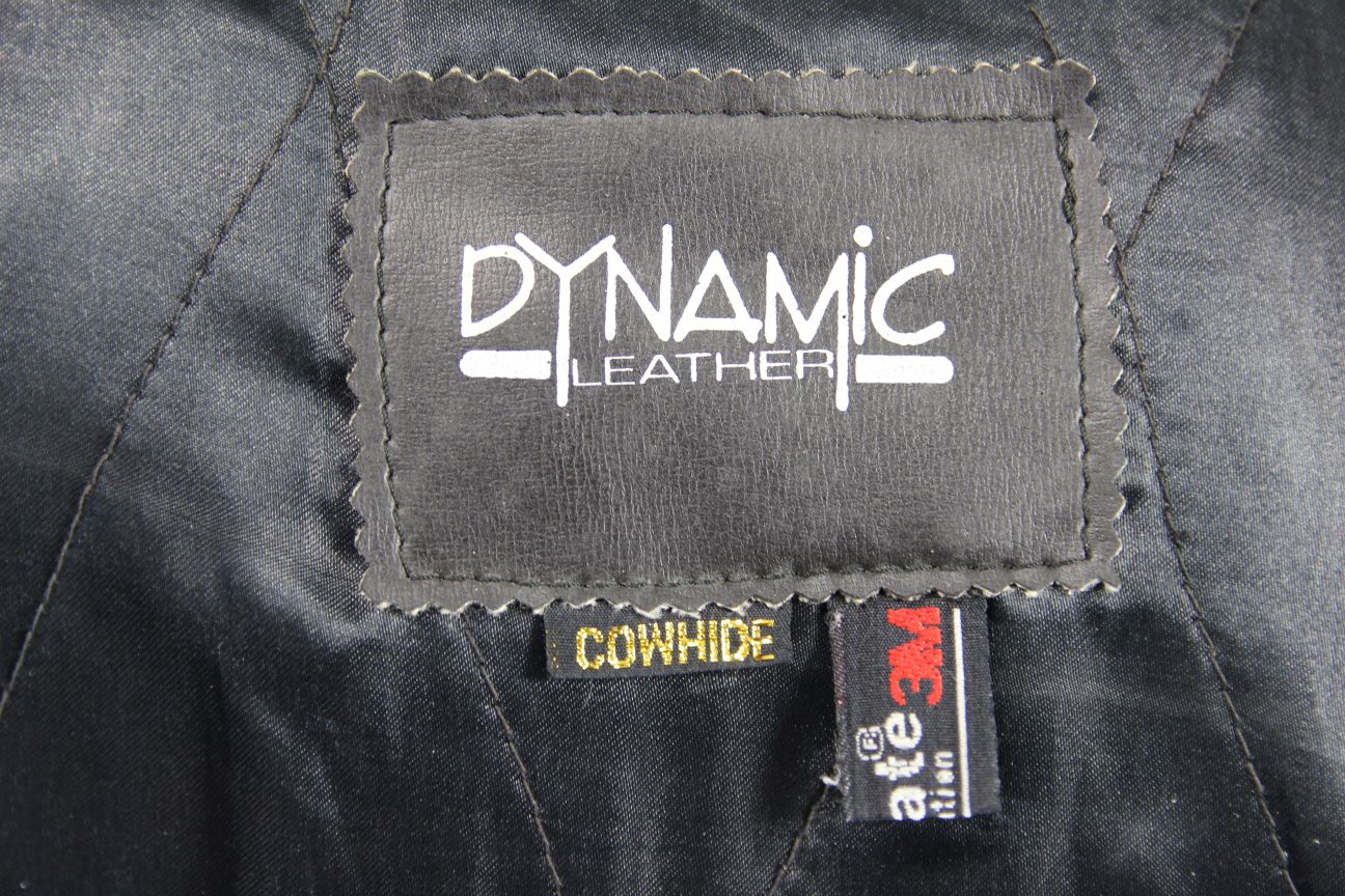 DYNAMIC LEATHER CLASSIC BLACK COWHIDE BIKER JACKET + THINSULATE 3M LINING 42-44"