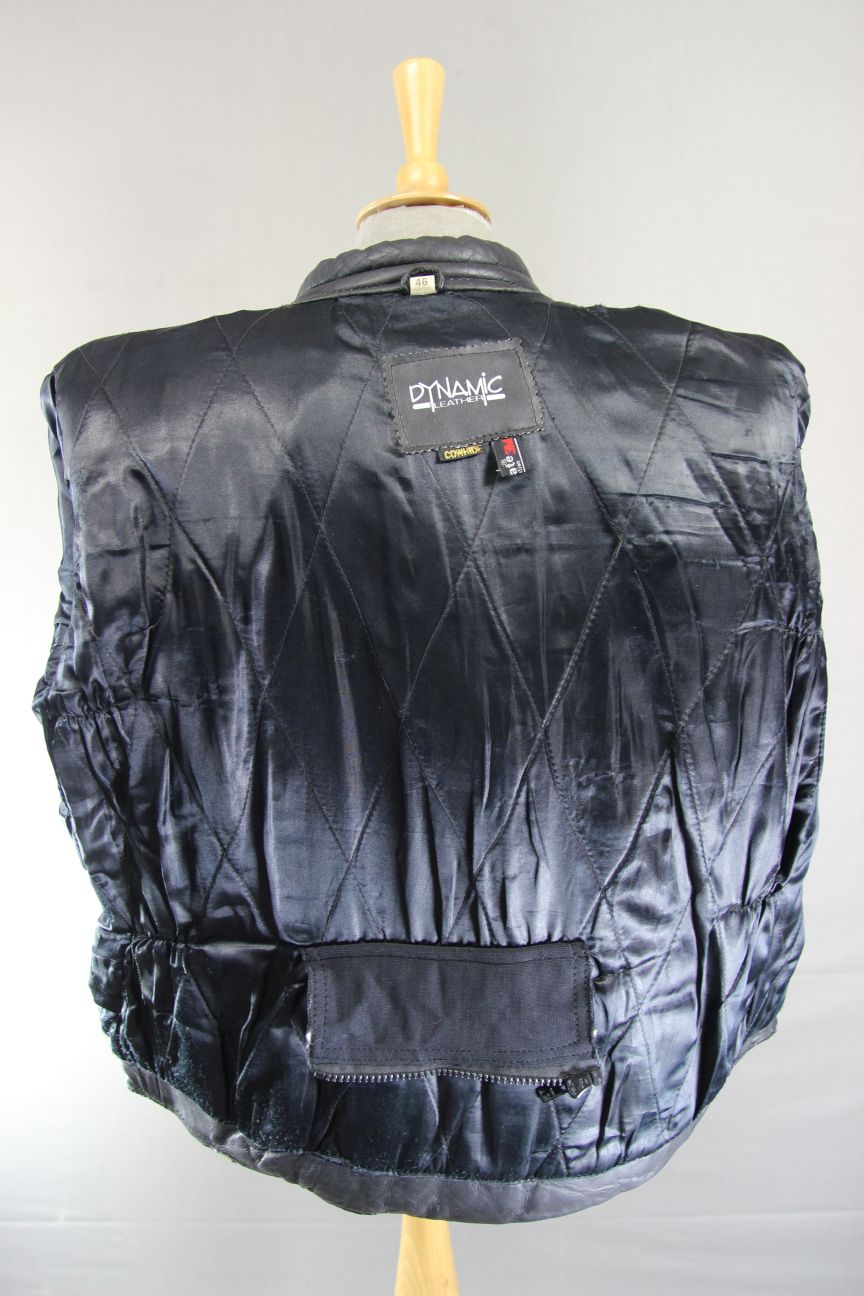 DYNAMIC LEATHER CLASSIC BLACK COWHIDE BIKER JACKET + THINSULATE 3M LINING 42-44"