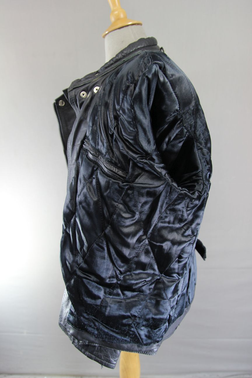 DYNAMIC LEATHER CLASSIC BLACK COWHIDE BIKER JACKET + THINSULATE 3M LINING 42-44"