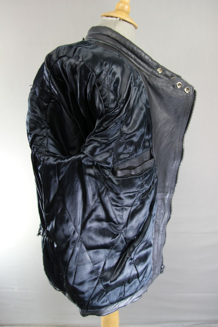 DYNAMIC LEATHER CLASSIC BLACK COWHIDE BIKER JACKET + THINSULATE 3M LINING 42-44"