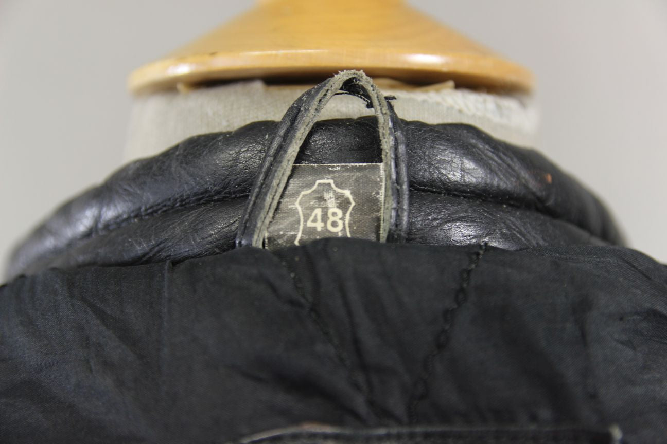 CLASSIC BASHIR BLACK LEATHER BIKER JACKET 42-44 INCH CHEST/LARGE