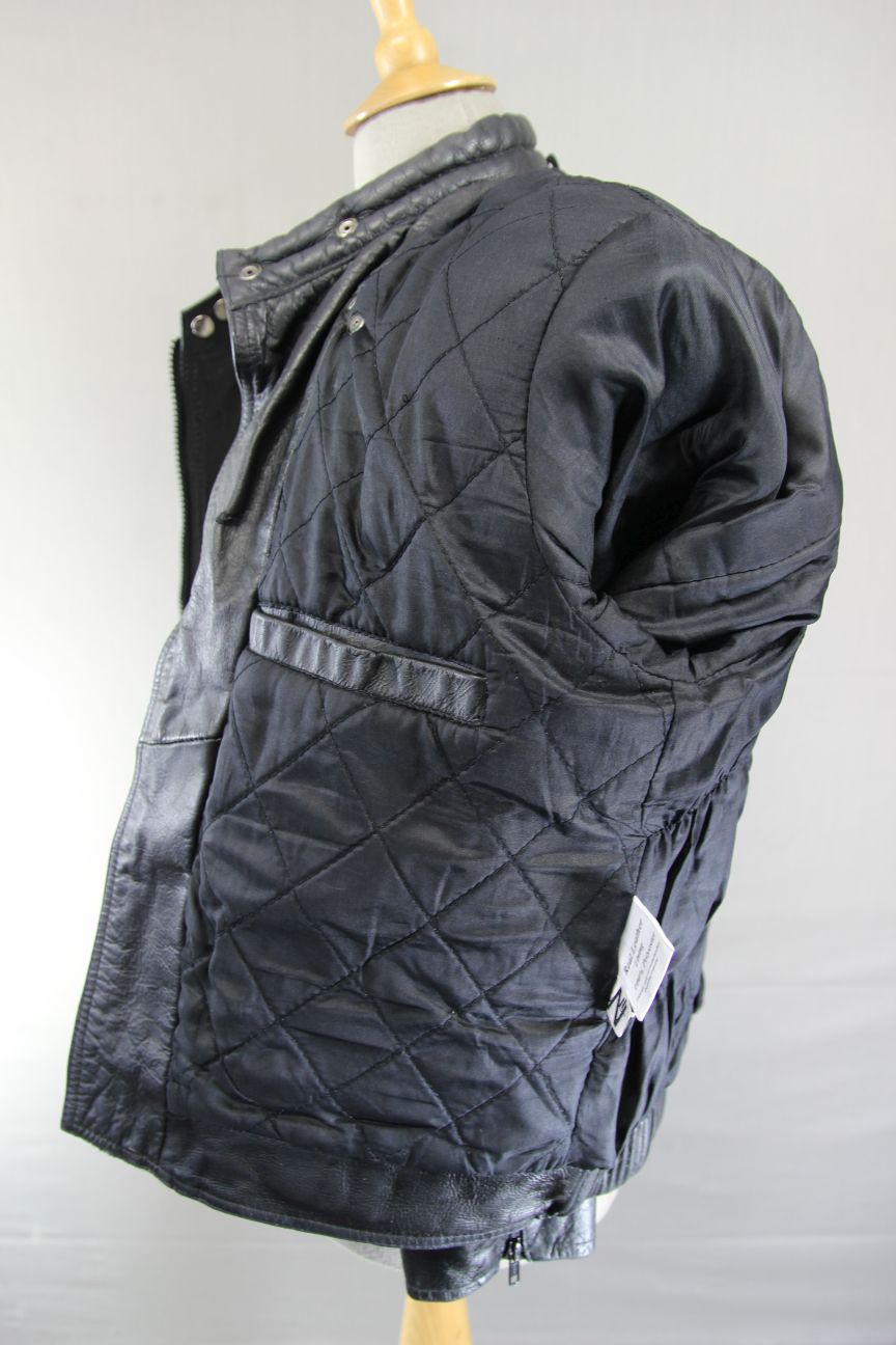 CLASSIC NEKI LEATHERLAND BLACK BIKER JACKET 40-42 INCH CHEST