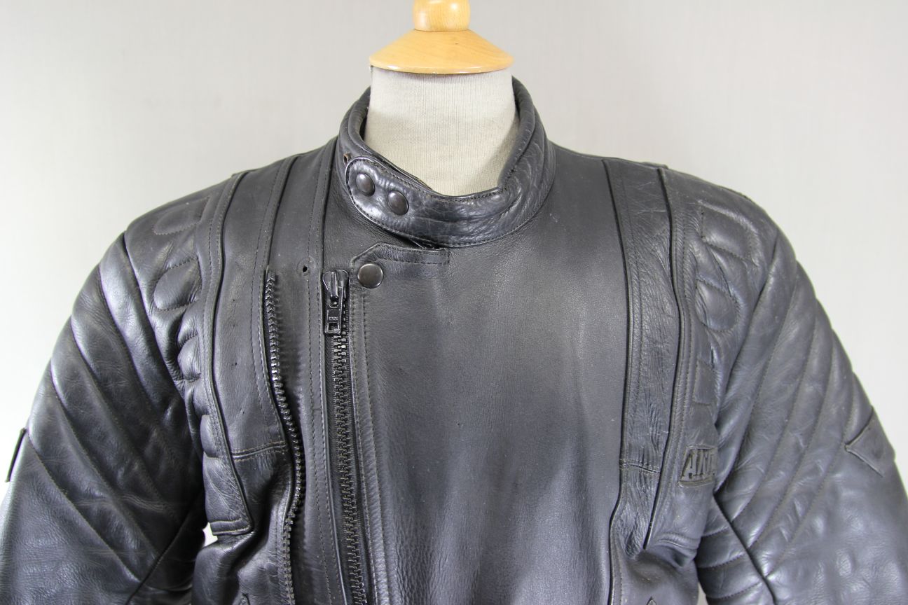 AKITO MERCURY PLUS CLASSIC BLACK LEATHER BIKER JACKET WITH BACK PROTECTOR 42-44"