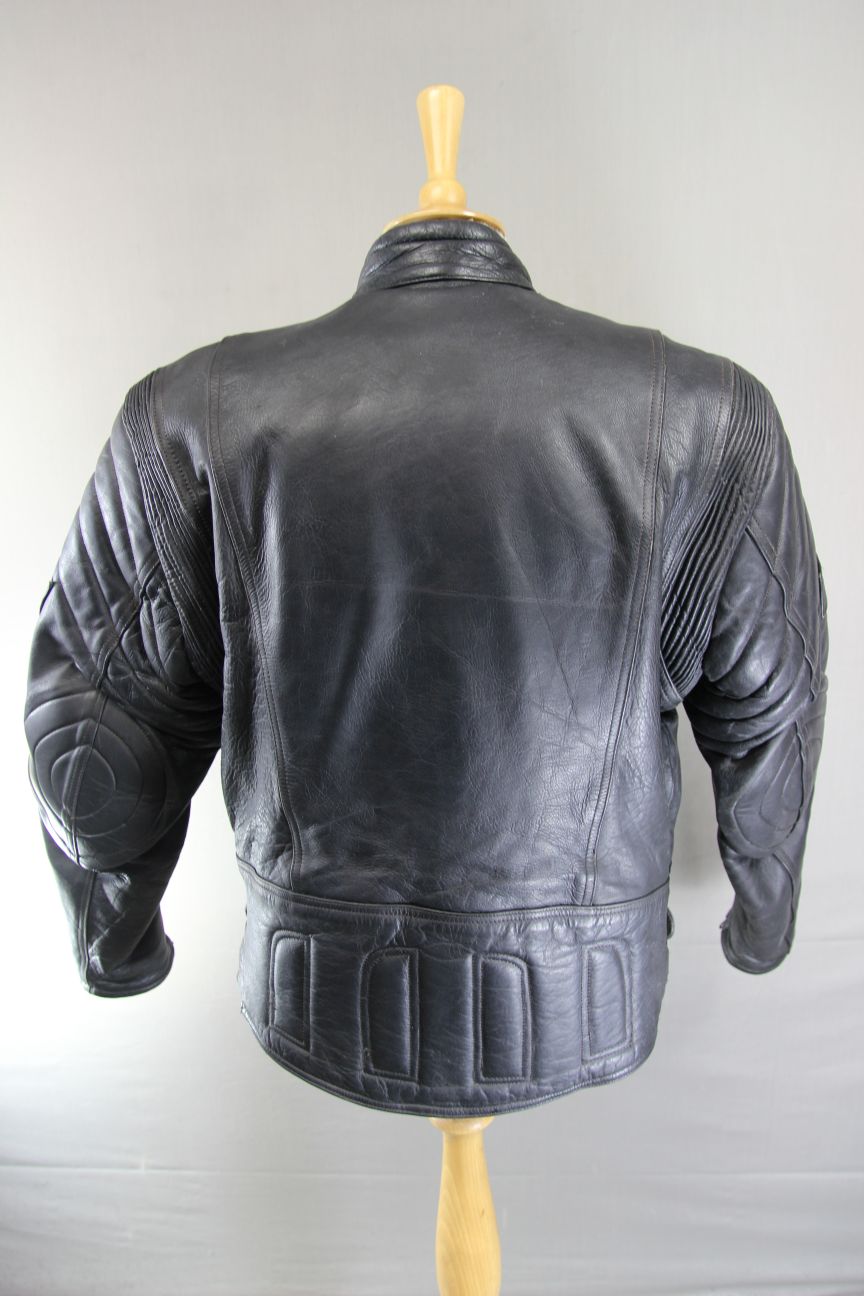 AKITO MERCURY PLUS CLASSIC BLACK LEATHER BIKER JACKET WITH BACK PROTECTOR 42-44"