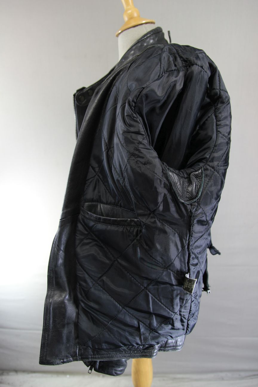 AKITO MERCURY PLUS CLASSIC BLACK LEATHER BIKER JACKET WITH BACK PROTECTOR 42-44"