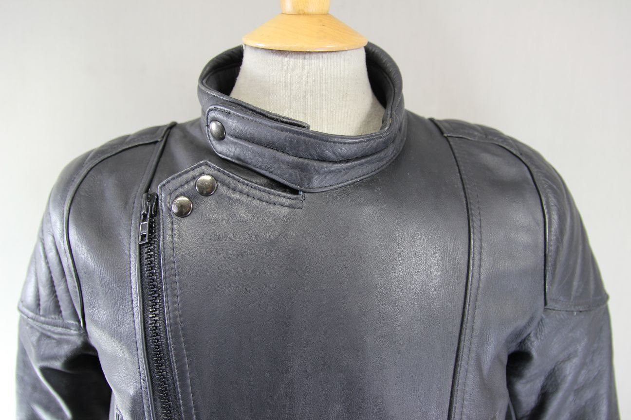 CLASSIC SPORTEX A5 BLACK LEATHER BIKER JACKET 40-42 INCH