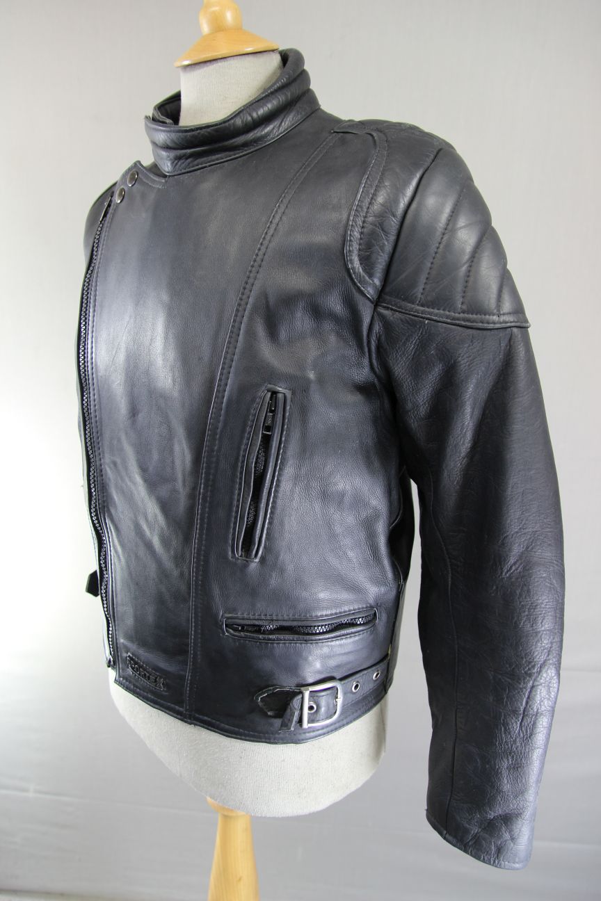 CLASSIC SPORTEX A5 BLACK LEATHER BIKER JACKET 40-42 INCH