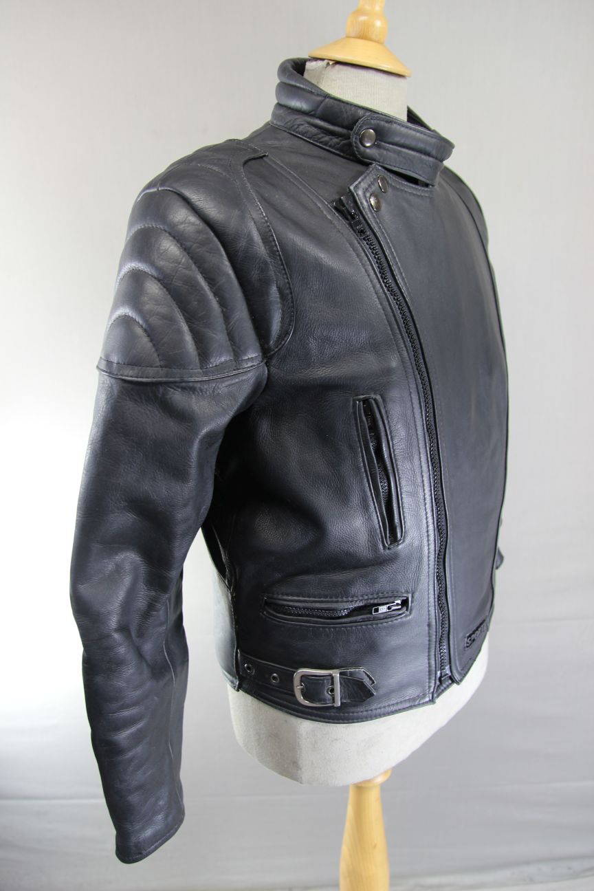 CLASSIC SPORTEX A5 BLACK LEATHER BIKER JACKET 40-42 INCH