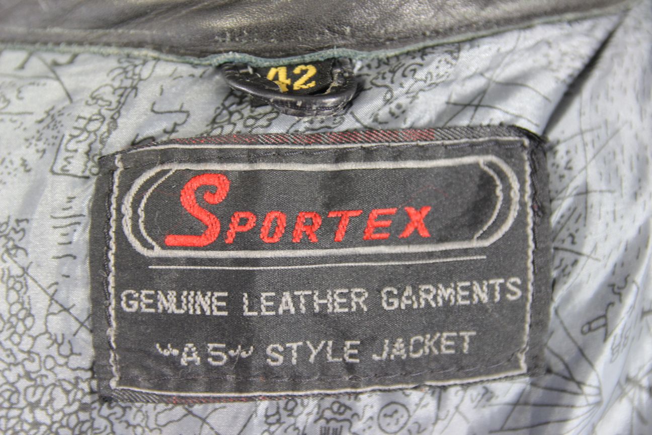 CLASSIC SPORTEX A5 BLACK LEATHER BIKER JACKET 40-42 INCH