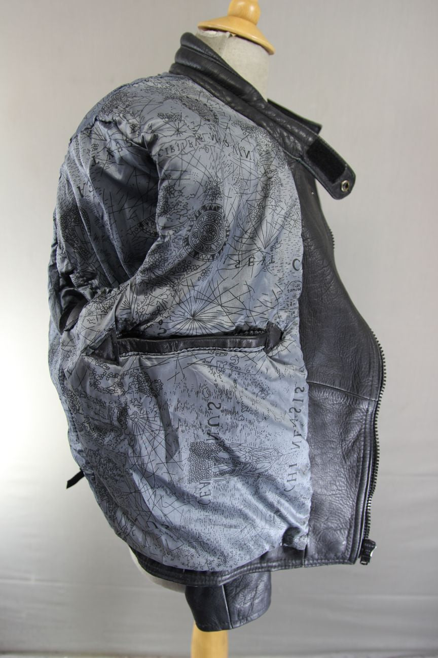 CLASSIC SPORTEX A5 BLACK LEATHER BIKER JACKET 40-42 INCH