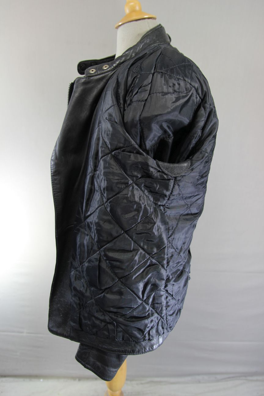 VINTAGE AKITO CLASSIC BLACK LEATHER BIKER JACKET 40 INCH CHEST