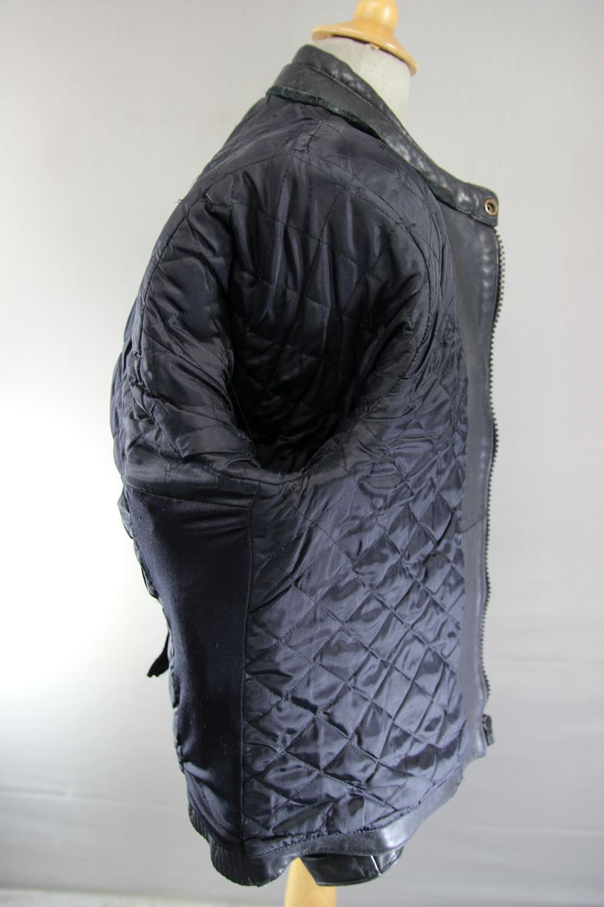 VINTAGE INTERSTATE OF GB CLASSIC BLACK COWHIDE LEATHER BIKER JACKET 38-40 INCH
