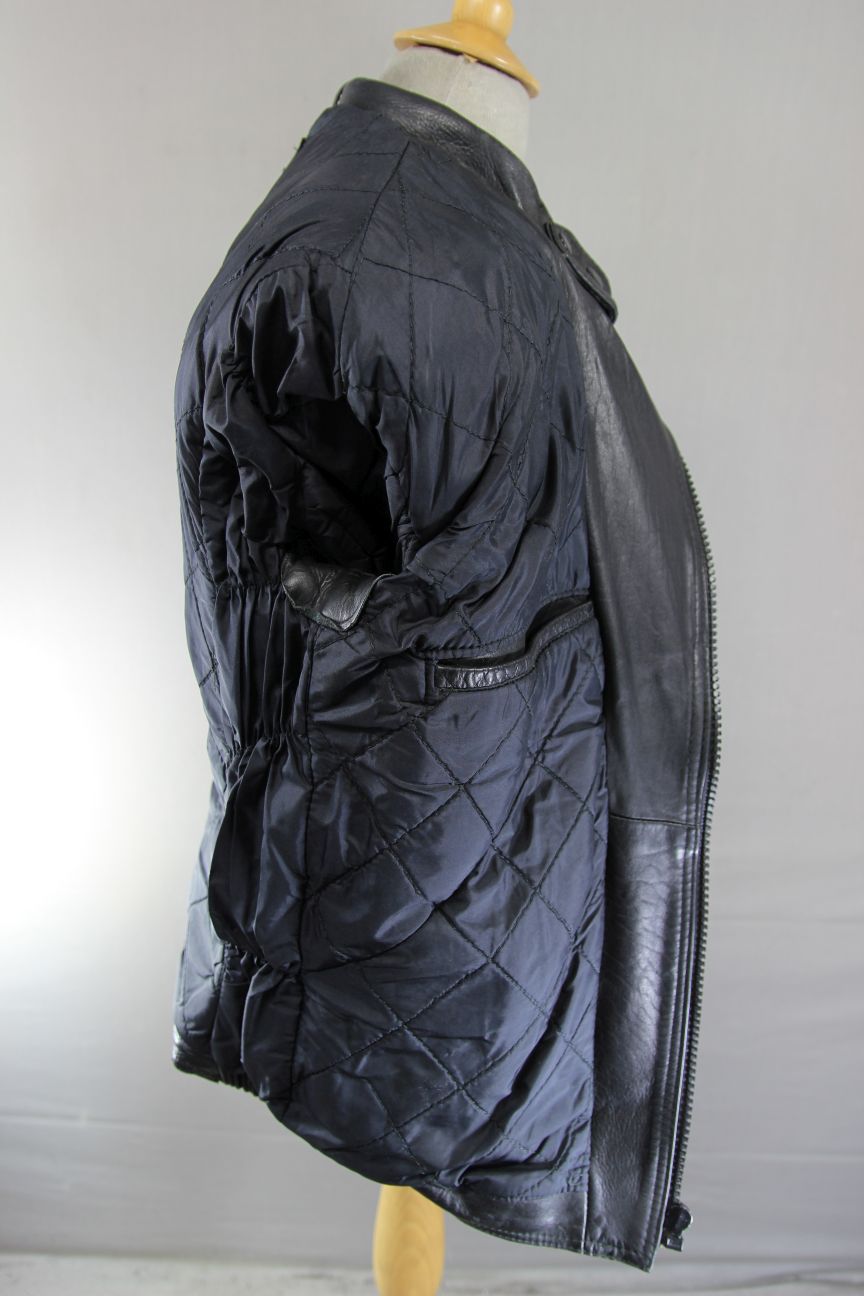 SPORTEX VINTAGE CLASSIC BLACK COWHIDE LEATHER BIKER JACKET 38 INCH