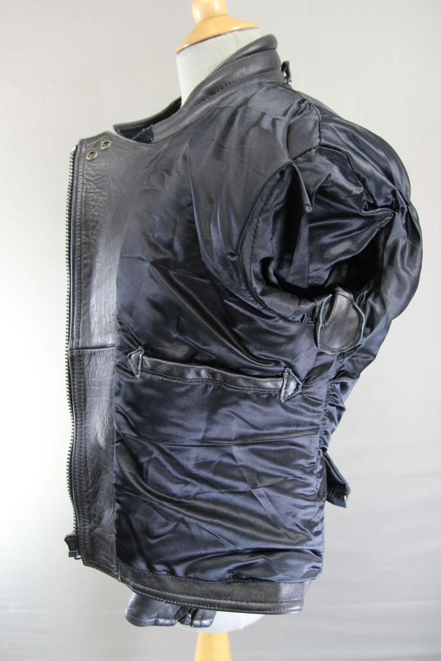 CLASSIC SPORTEX A5 BLACK LEATHER BIKER JACKET: SIZE 14 34 INCH CHEST