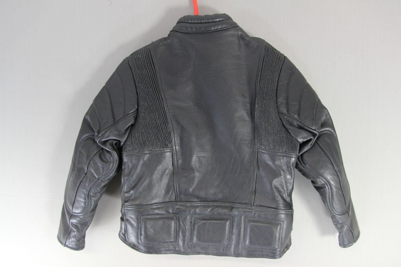 BOY'S/CHILD'S SKIN CLASSIC BLACK COWHIDE LEATHER BIKER JACKET 28-30 INCH CHEST